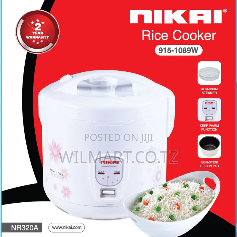 Nikai Rice Cooker 3.2l Teflon Coated Inner Pot Nr320a Aluminum Steamer