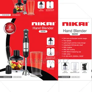 Nikai Hand Blender 600ml Chopper Stainless Steel Housing 500w Nh919cw