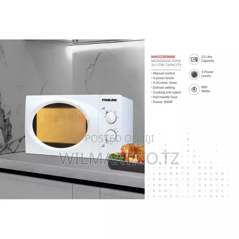 Nikai Microwave 23l Manual 5 Power Levels 800w Nmo2309mw 35 Mins Timer