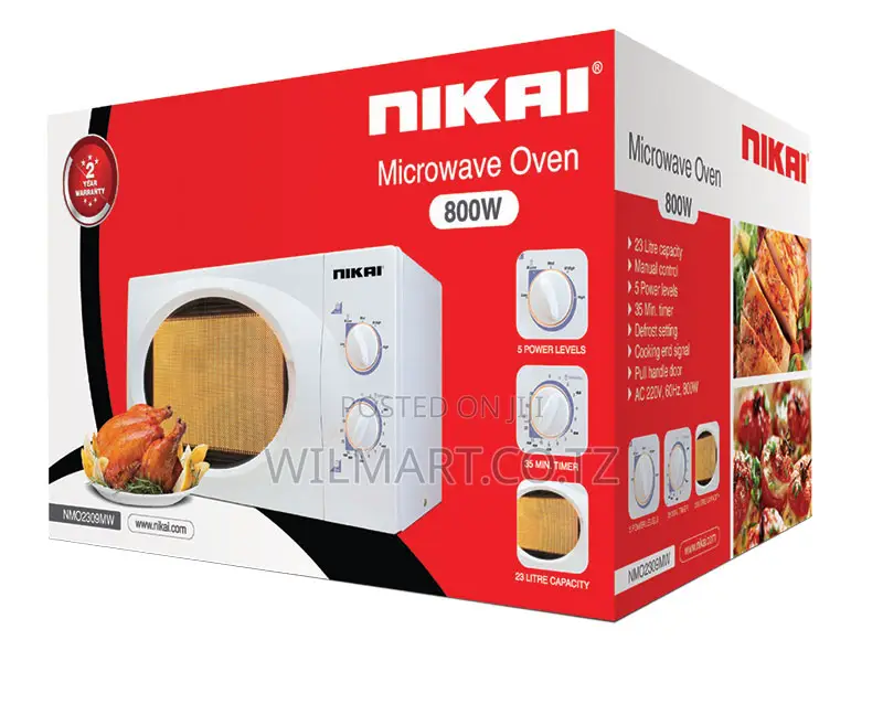 Nikai Microwave 23l Manual 5 Power Levels 800w Nmo2309mw 35 Mins Timer