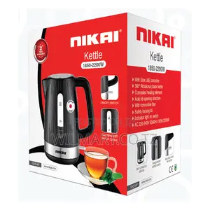 Nikai Jug Kettle 1.7l Plastic With Water Guage 2200w Nk544p Removable