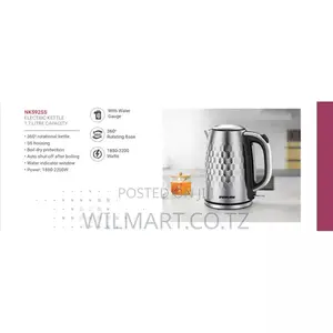 Nikai Jug Kettle 1.7l Steel With Water Guage 2200w Nk592ss Automatic