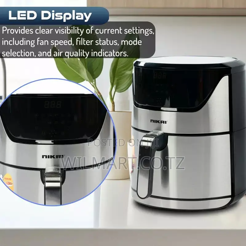 Nikai Airfryer 6l Digital 1800w Naf688ds 60 Mins Timer Detachable