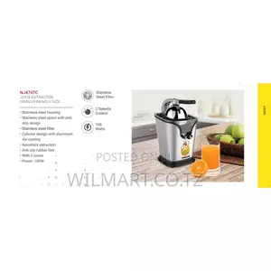 Nikai Citrus Juicer Steel 100w Nj4747c Stainless Steel 2 Speeds