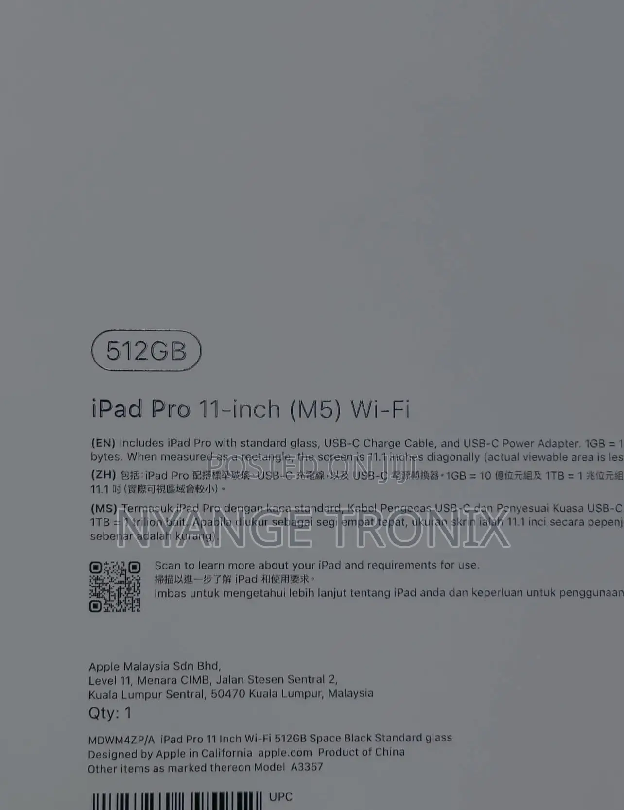New Apple iPad Pro 11 (2025) 512 GB Black