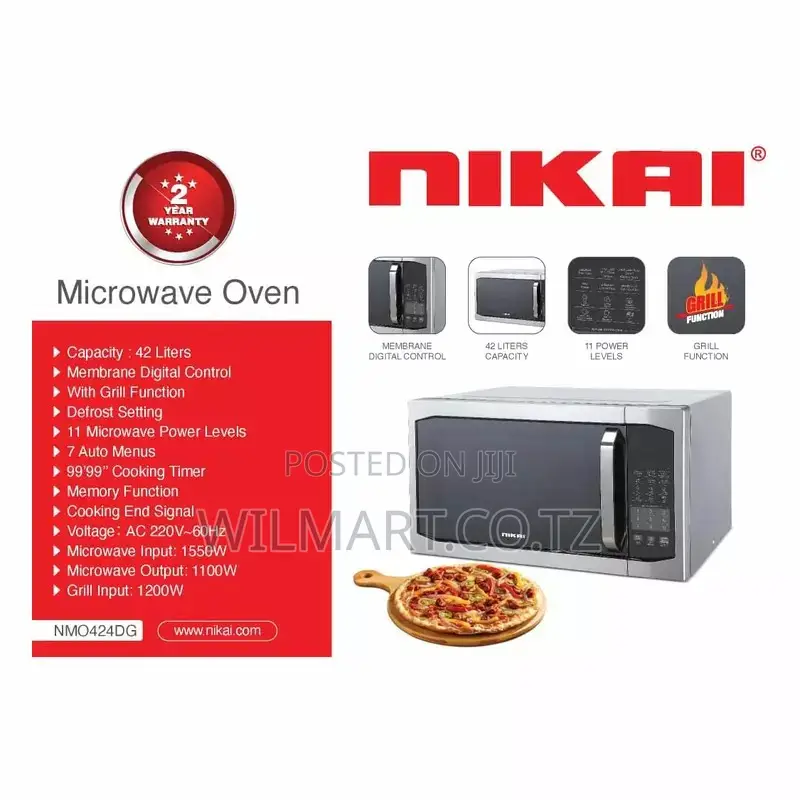 Nikai Microwave 42l Digital 11 Power Levels With Grill Function 1200w