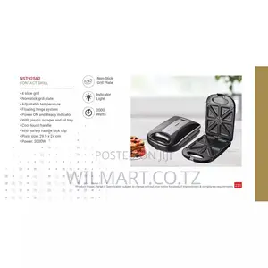 Nikai Sandwich Toaster 4 Slice Plate Size 29.5x24cm 1400w Nst925a2