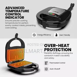 Nikai Sandwich Toaster 4 Slice 7 in 1 Sandwich, Grill, Donut, Waffle,