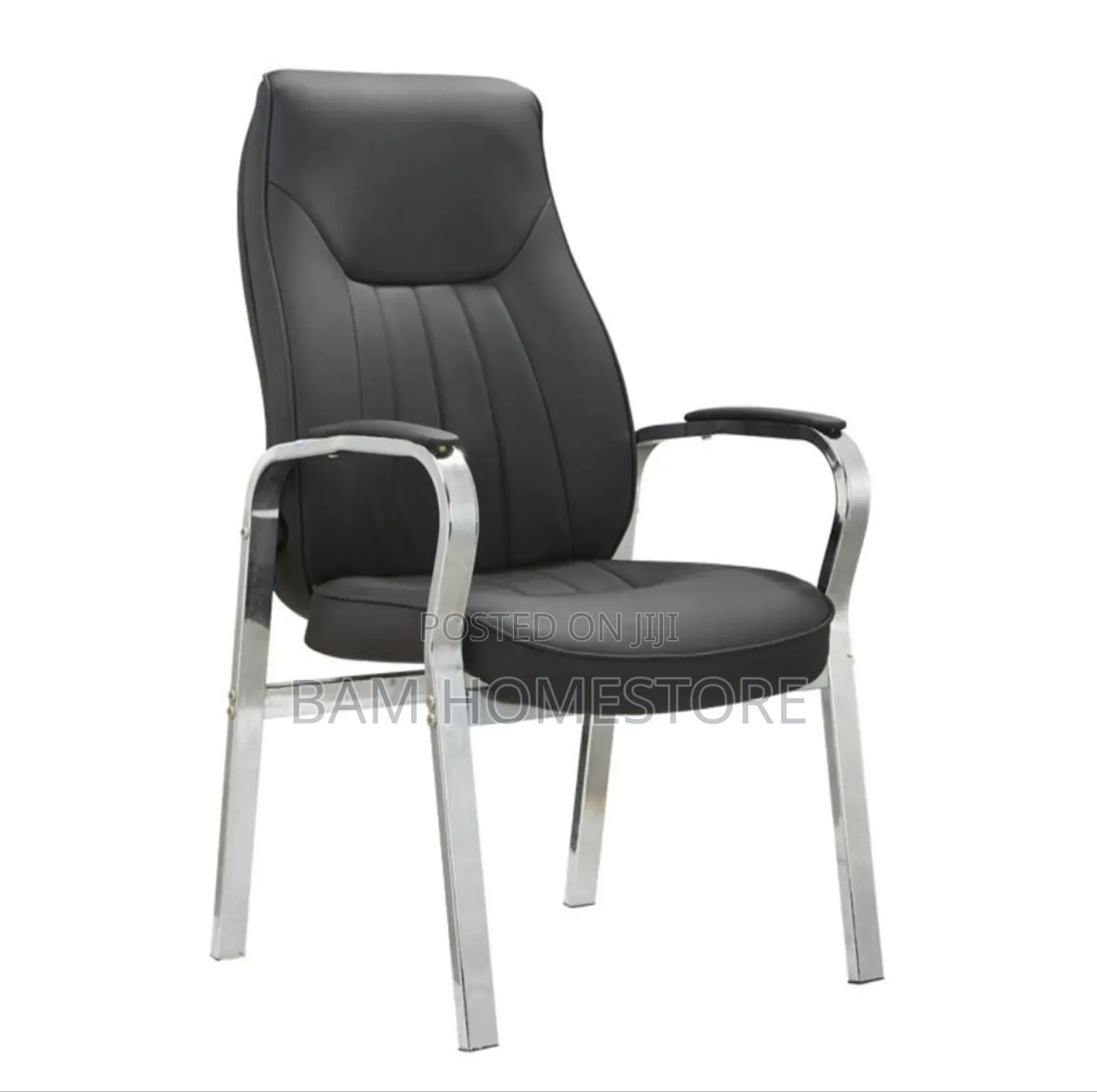 Executive High-Back Leather Guest Chair - Luxury Office Visitor Seat