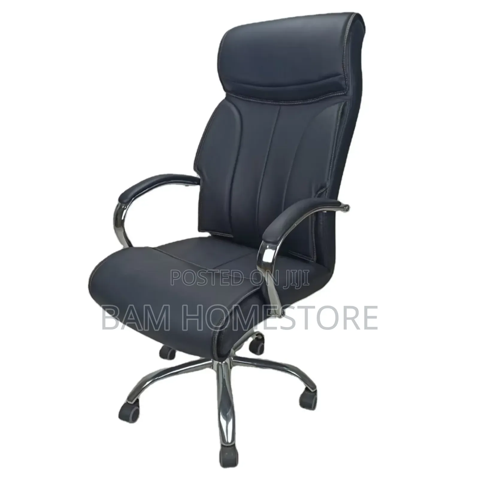 Executive High-Back Swivel Office Chair - Luxury Leather Boss Chair