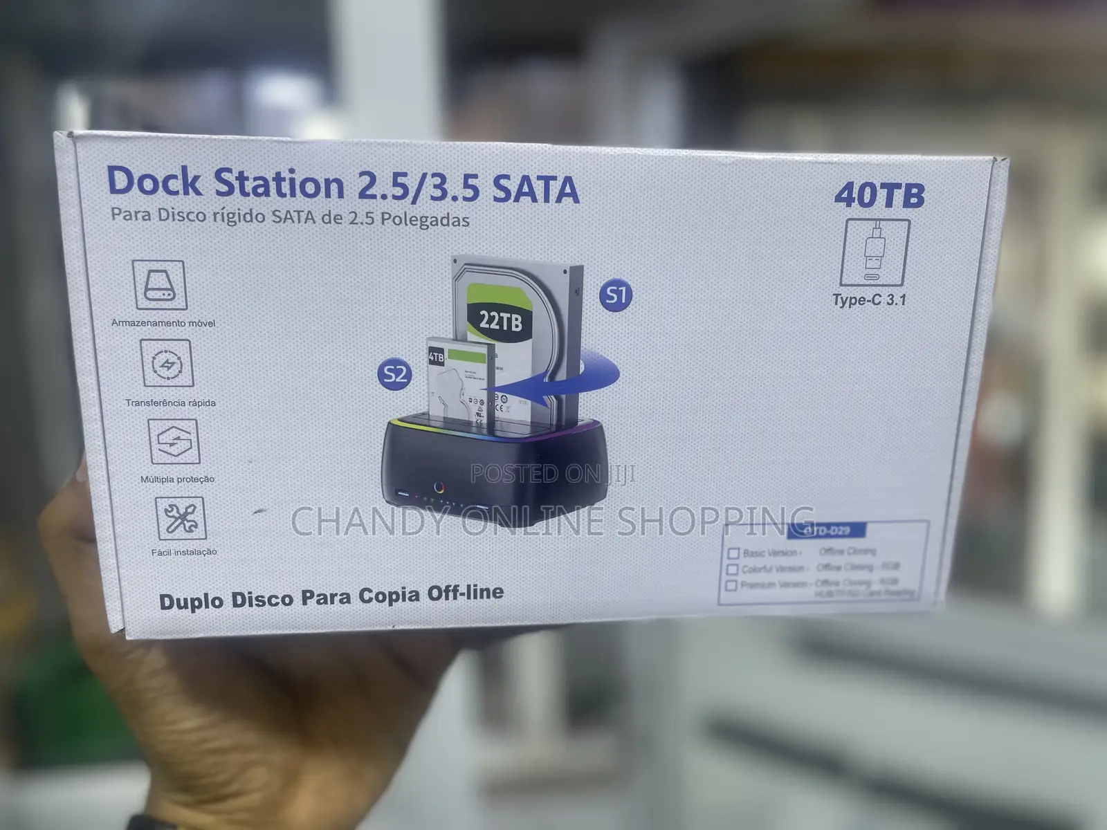 Dual-Bay Hard Drive Docking Station.