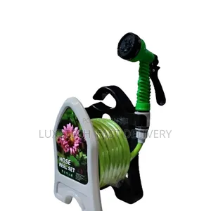 10 Meter Roll Up Garden Hose Reel With 8 Functions Nozzle Spray Gun