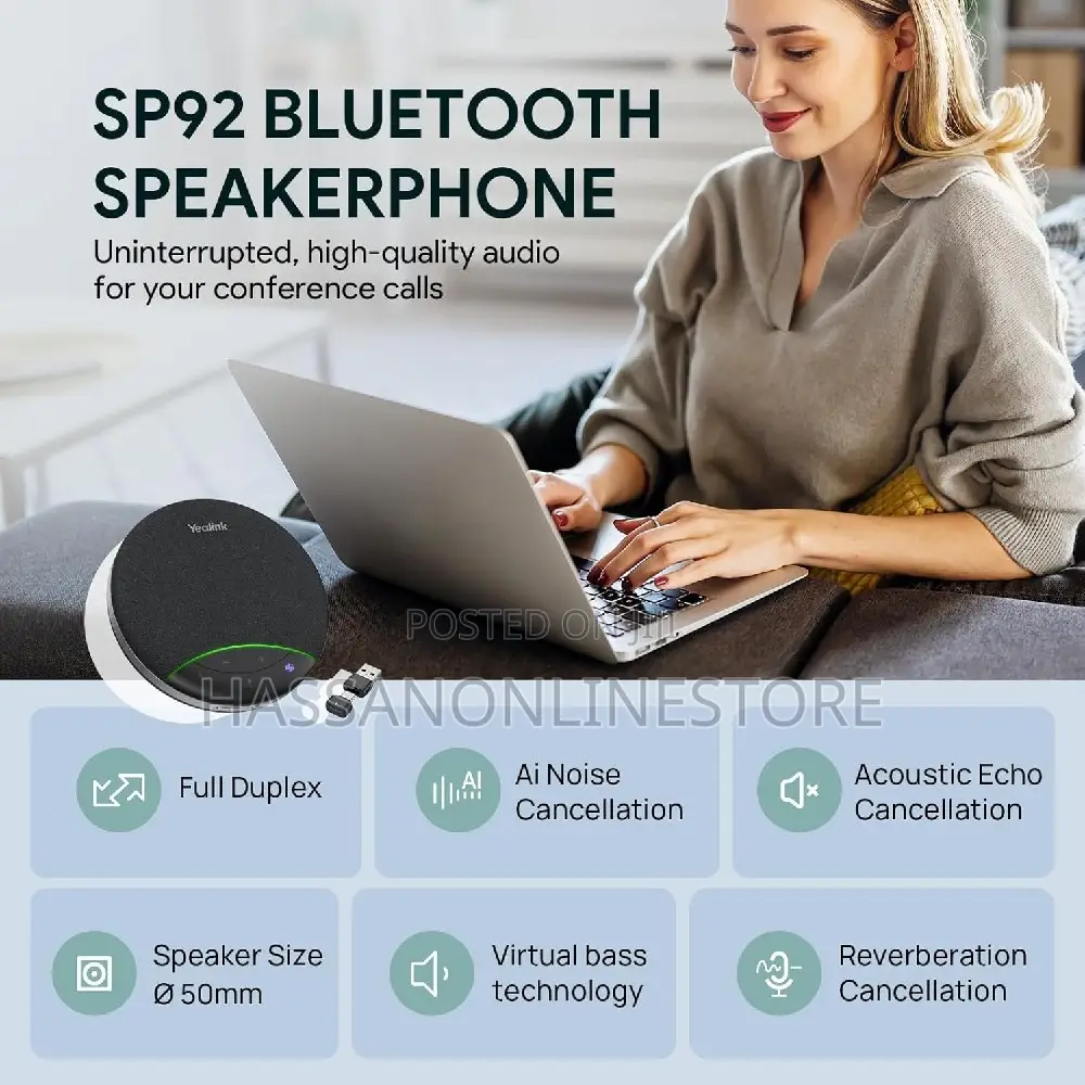 Yealink Sp92 Usb Wireless Bluetooth Speakerphone, With Bt51 Usb-C/A