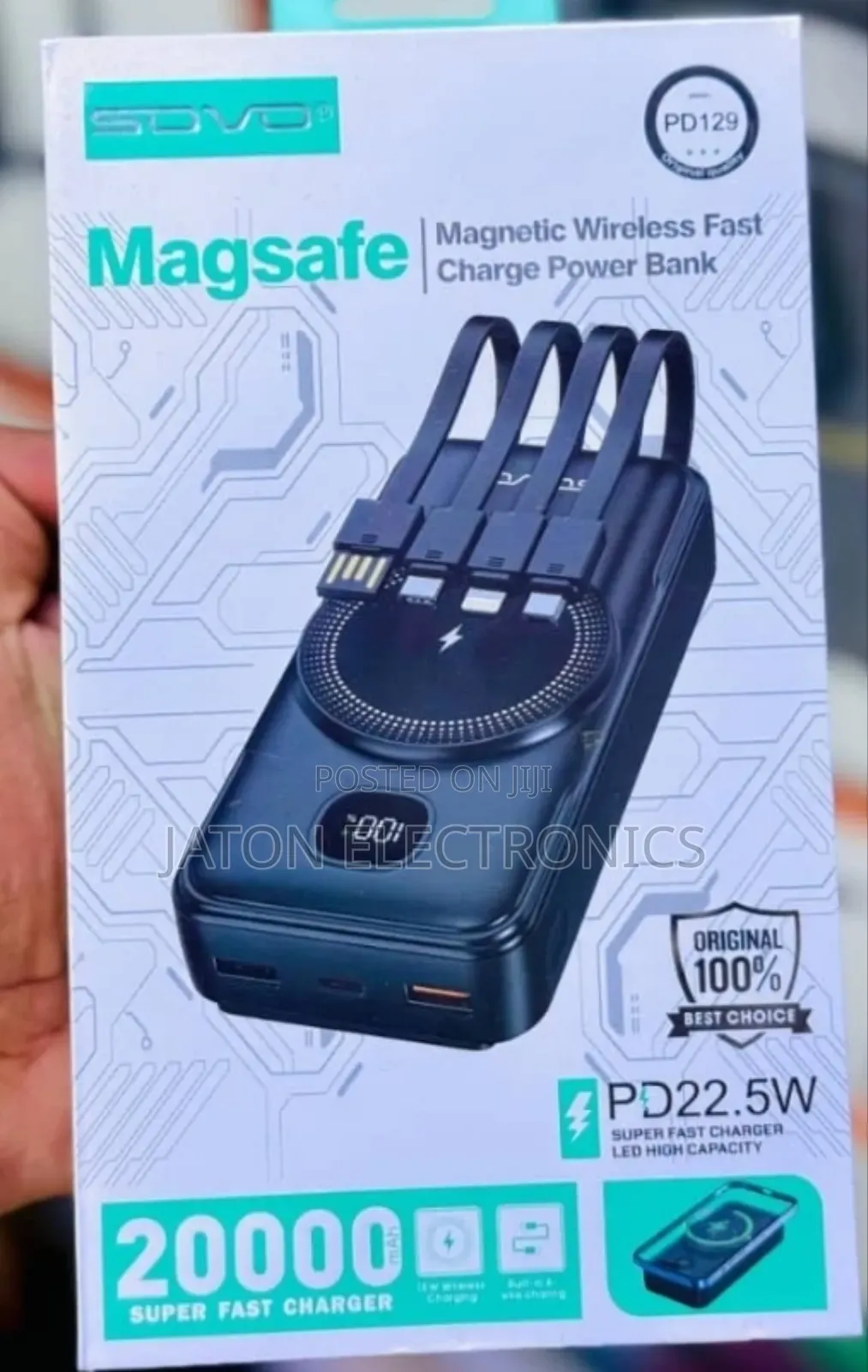 Sovo Magnetic Wireless Powerbank 20000mah
