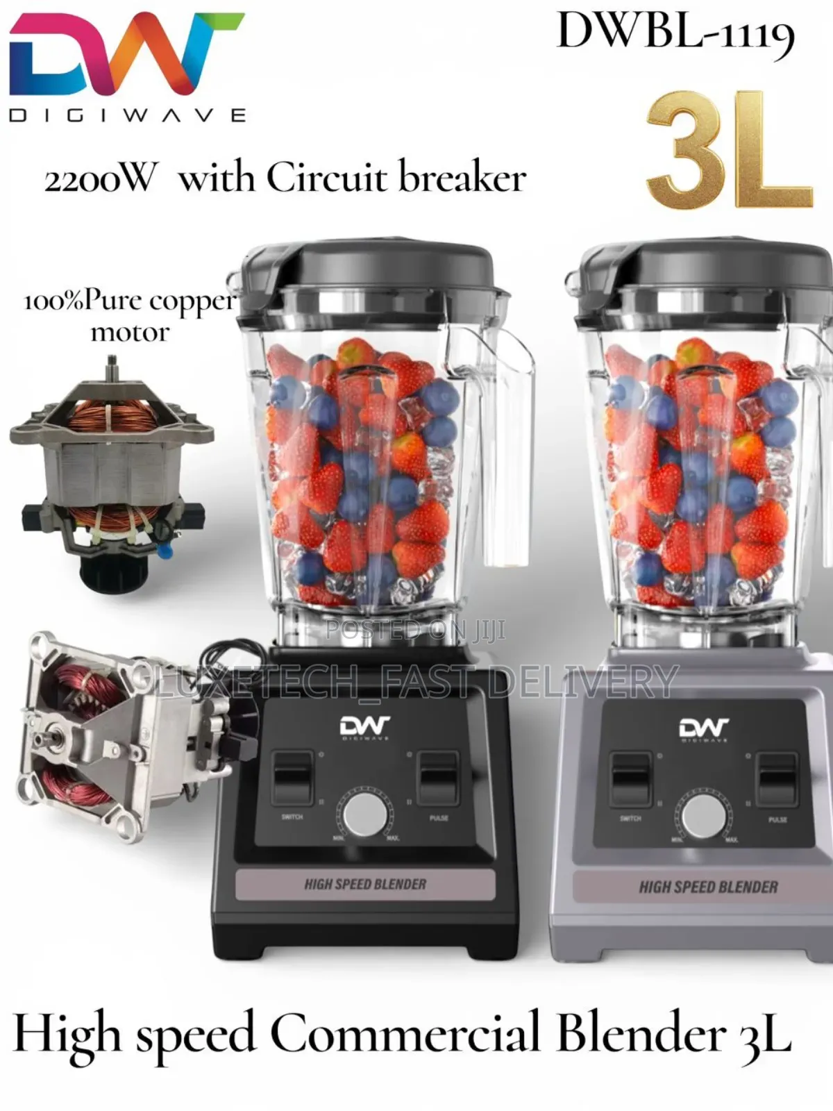Digiwave Commercial Blender 3 Litres (Model DWBL-1119)