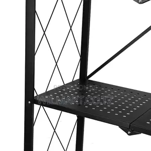 Wilmart Storage Rack Stainless Steel 3 Layers With Wheels Foldable Hp9