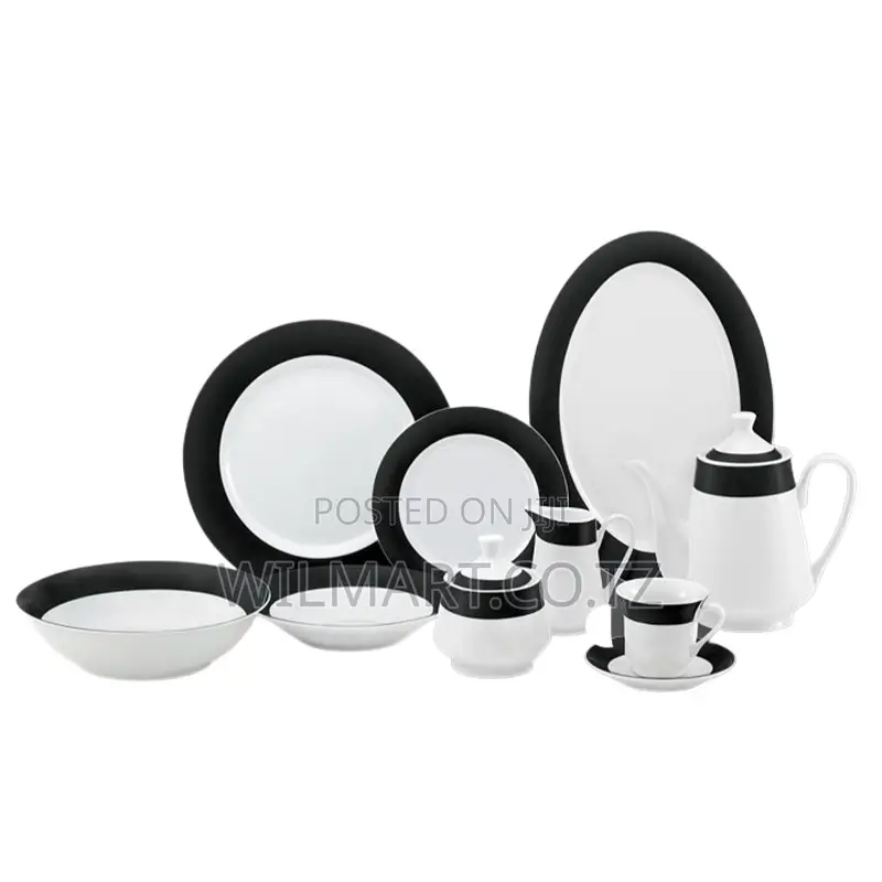 Wilmart Dinner Set 47pcs Porcelain Black Rspd001