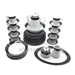 Wilmart Dinner Set 47pcs Porcelain Black Rspd001