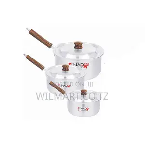 Wilmart Saucepan 3pcs Set With Lid Smooth Wooden Handle 16-20 0x2