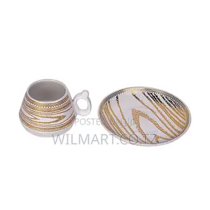 Wilmart Porcelain Cup Saucer Golden Print Tea Coffee Cups 0031-1/2