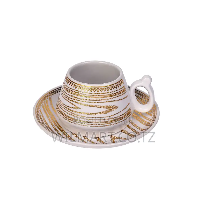 Wilmart Porcelain Cup Saucer Golden Print Tea Coffee Cups 0031-1/2