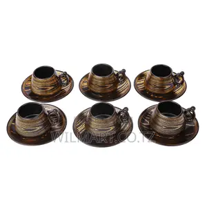 Wilmart Porcelain Cup Saucer Golden Print Tea Coffee Cups 0031-1/2