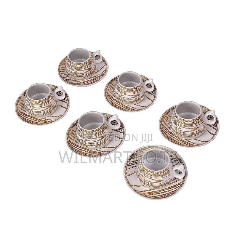 Wilmart Porcelain Cup Saucer Golden Print Tea Coffee Cups 0031-1/2