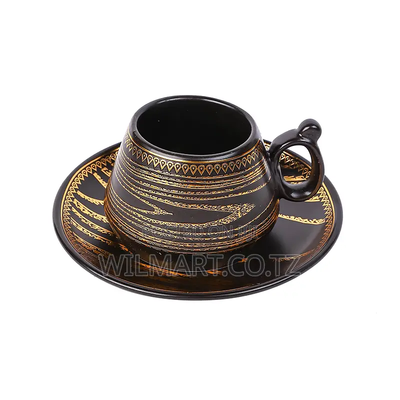 Wilmart Porcelain Cup Saucer Golden Print Tea Coffee Cups 0031-1/2