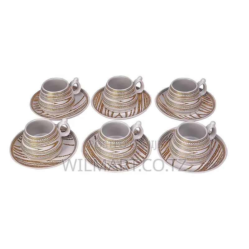 Wilmart Porcelain Cup Saucer Golden Print Tea Coffee Cups 0031-1/2