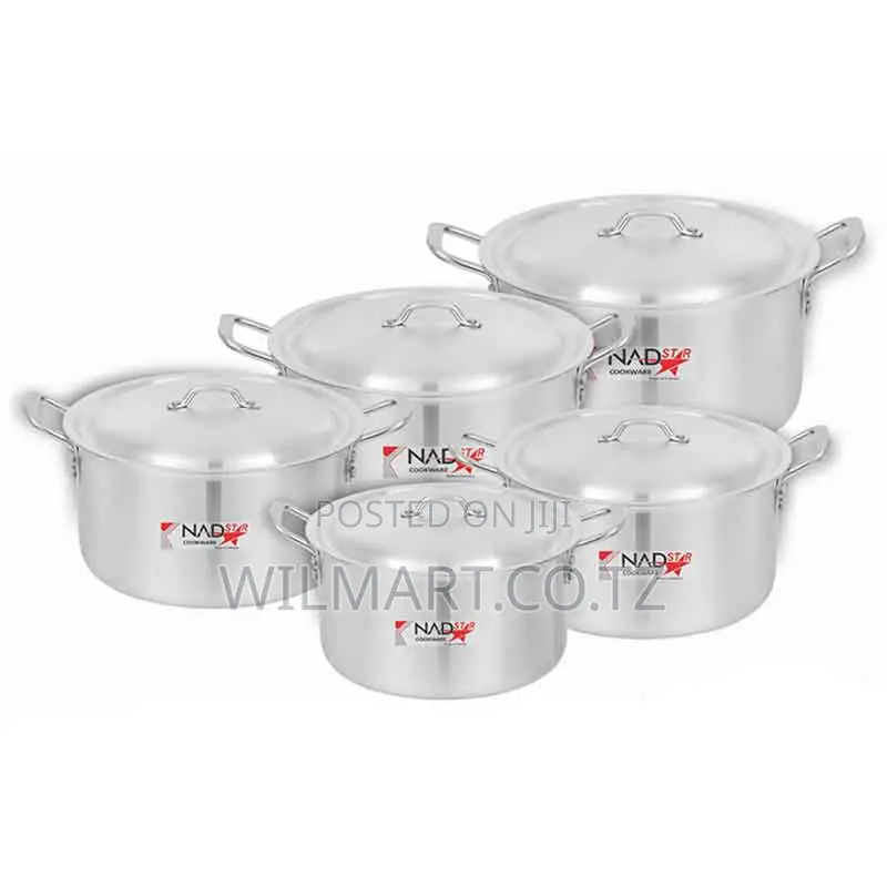 Wilmart Cookware Set 5pcs Set With Lid Handle Metal Finish Sufuria 4