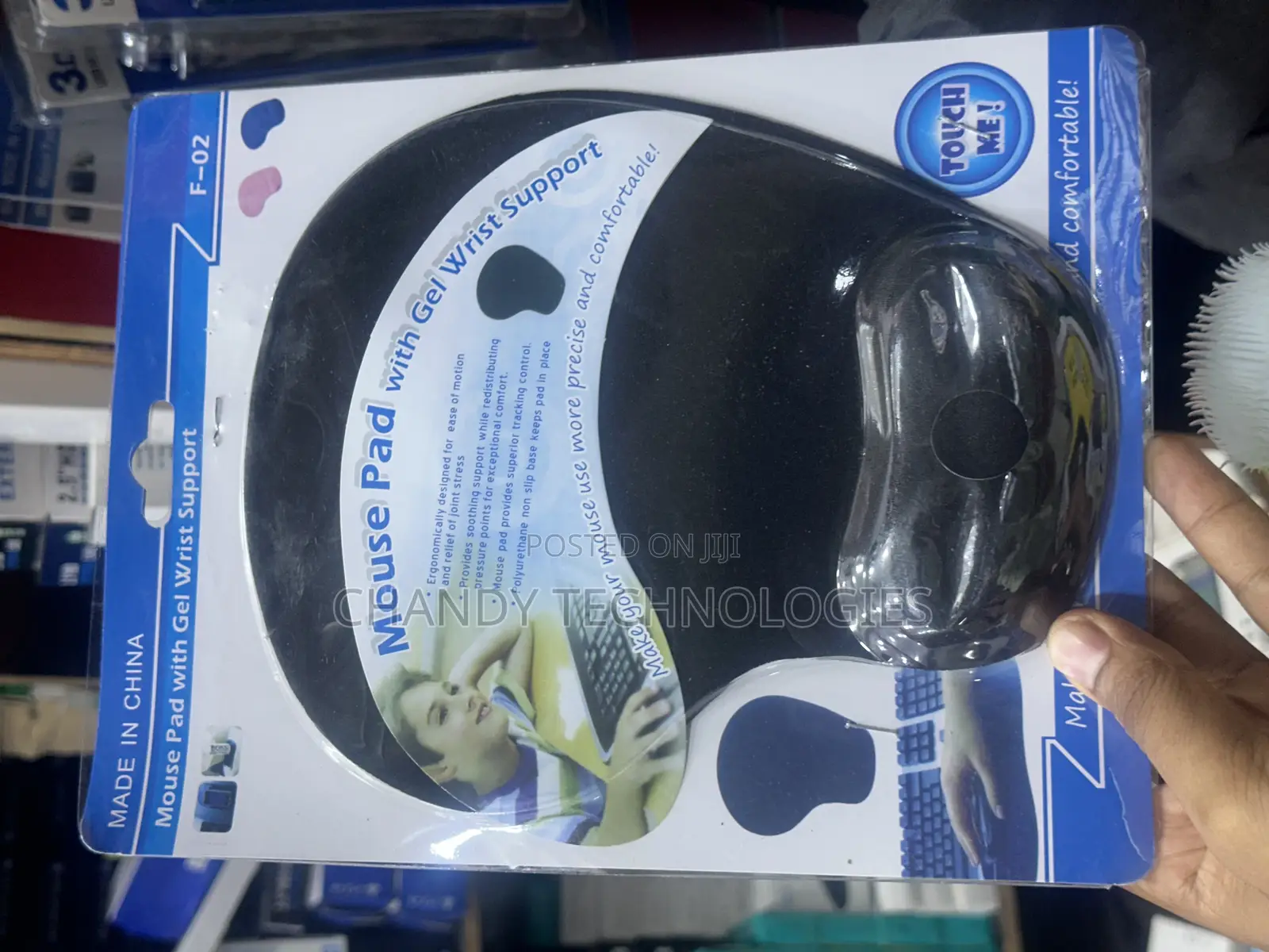 Generic Brand Black Mouse Pad With a Gel Wrist Support.