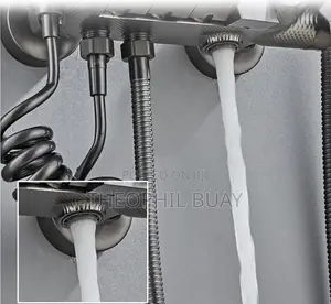 Modern Piano Gray Button Control Shower Mixer Set
