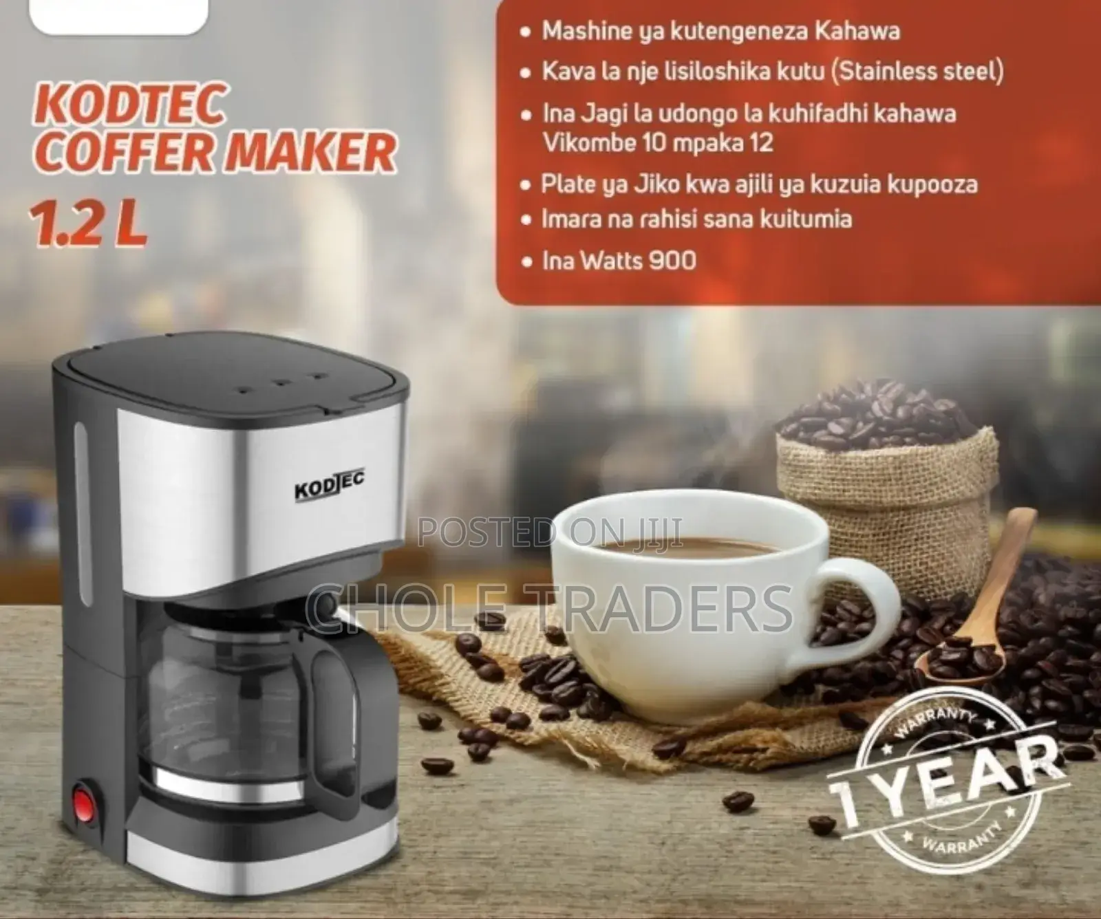 1.2l Kodtec Coffee Maker