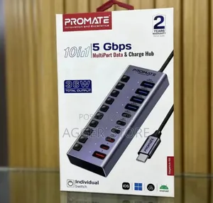 Promate Multiport Data Charge Hub (36w)