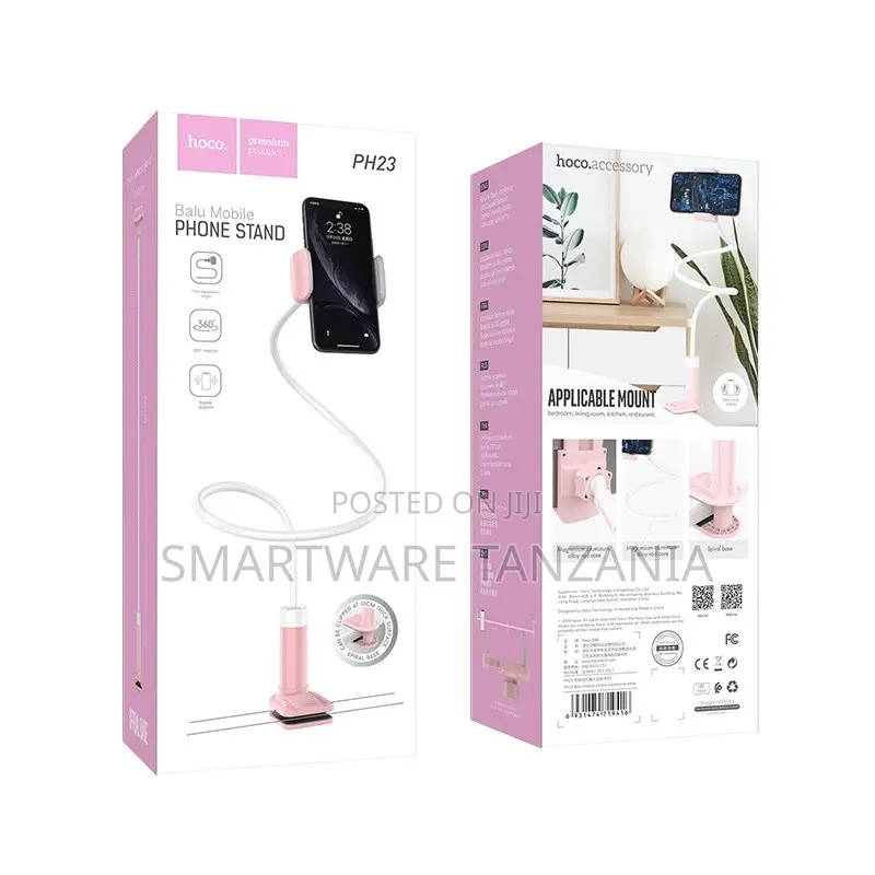 Hoco Ph23 Balu Mobile Flexible Gooseneck Phone Stand Pink White