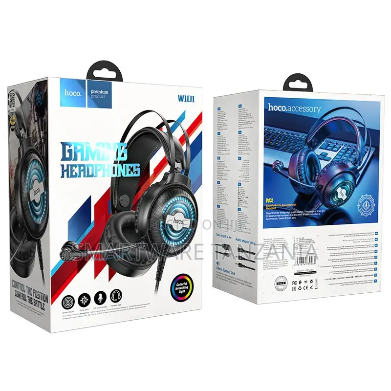 Hoco W101 Gaming Headphones Wired Over-Ear Headset RGB Lights