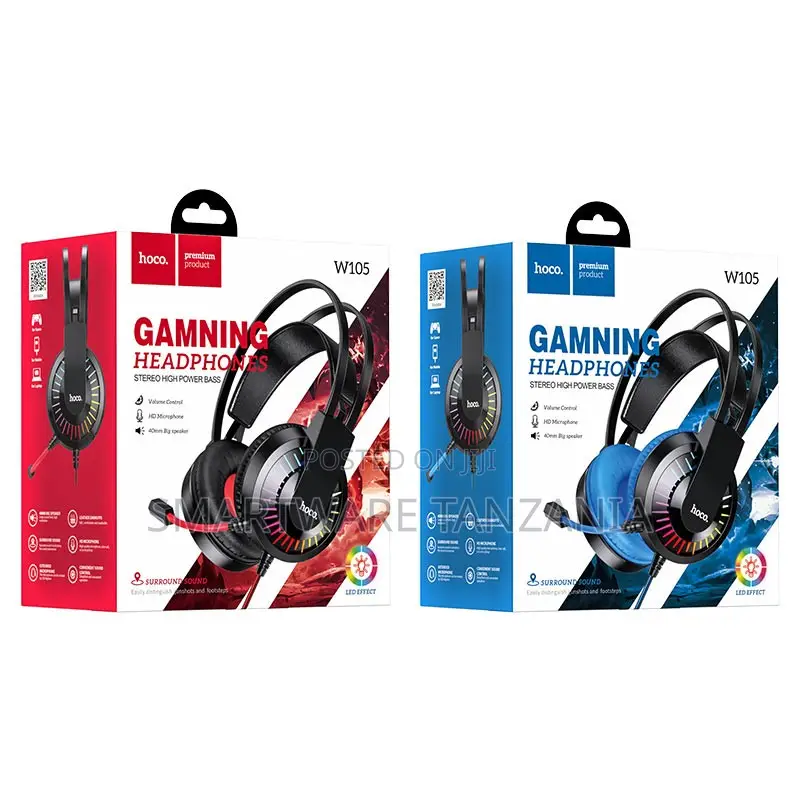 Hoco W105 Gaming Headphones Stereo High Power Bass Led Lights
