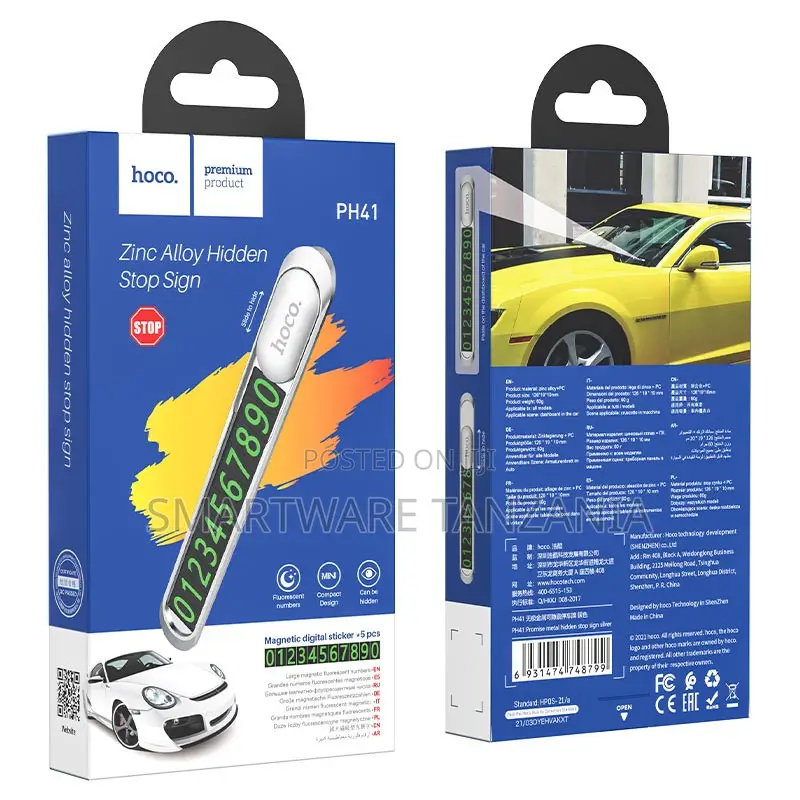 Hoco Ph41 Zinc Alloy Hidden Stop Sign Magnetic Digital Sticker