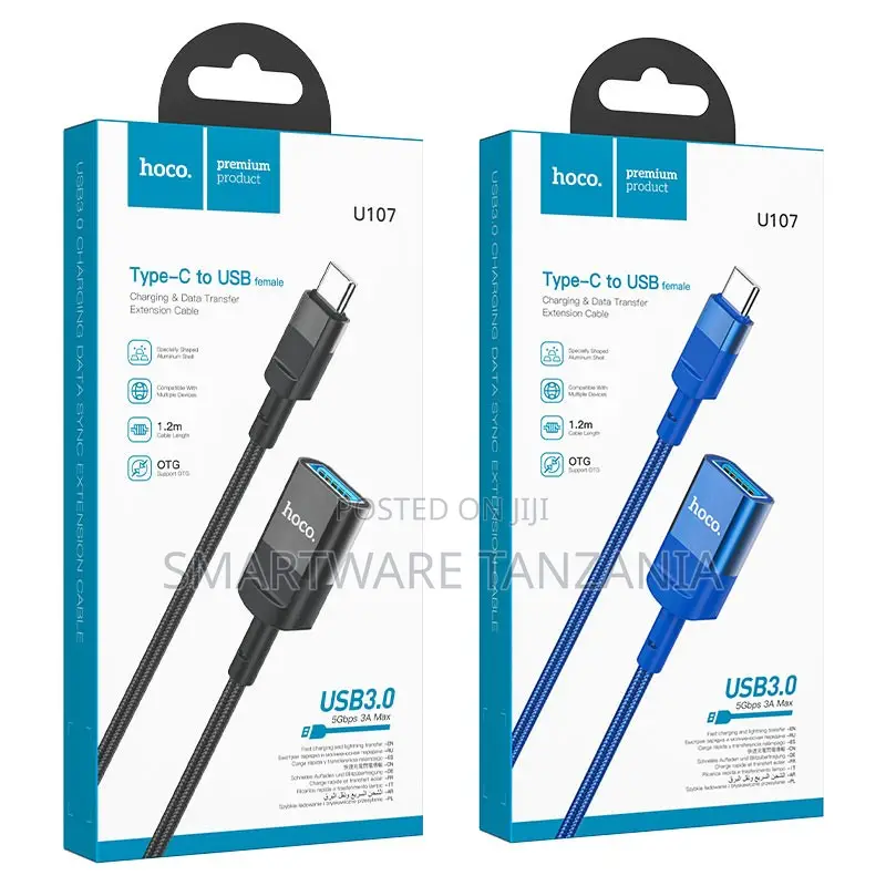 Hoco U107 Type-C to Usb Female Extension Cable 1.2m Usb 3.0 Otg