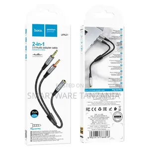 Hoco Upa21 2-in-1 3.5mm Audio Adapter Cable Female To 2 Male 25cm