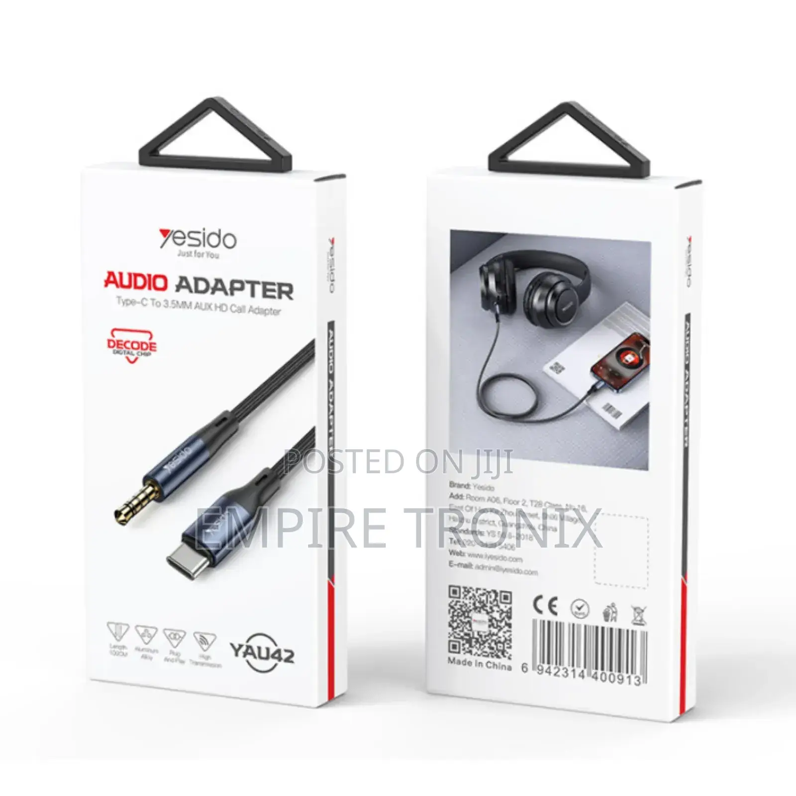 Yesido Yau42 Type-C to 3.5mm Aux Audio Cable