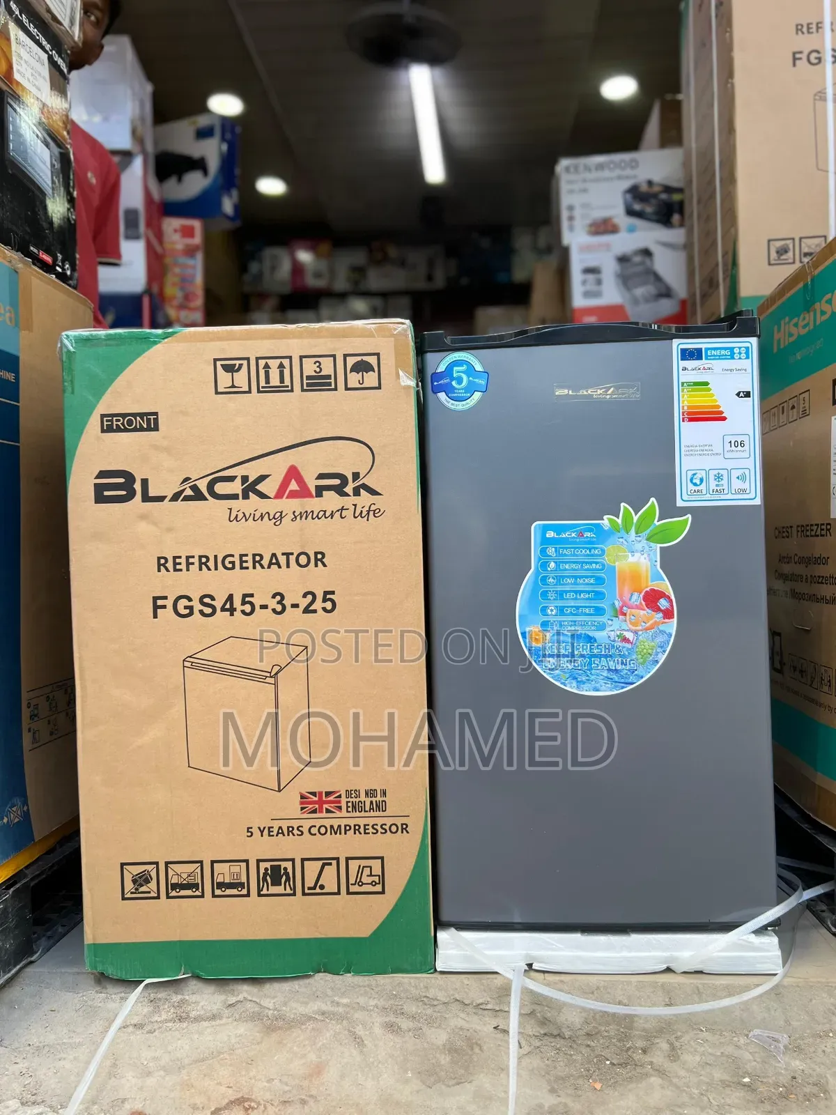 Black Ark Single Door Refrigerator 95l