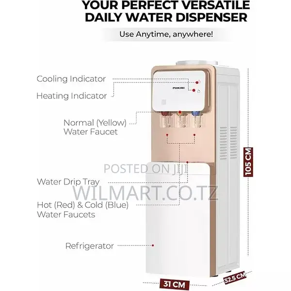Nikai Water Dispenser 3 Taps Top Load With Refrigerator Nwd1900r 3 Tap