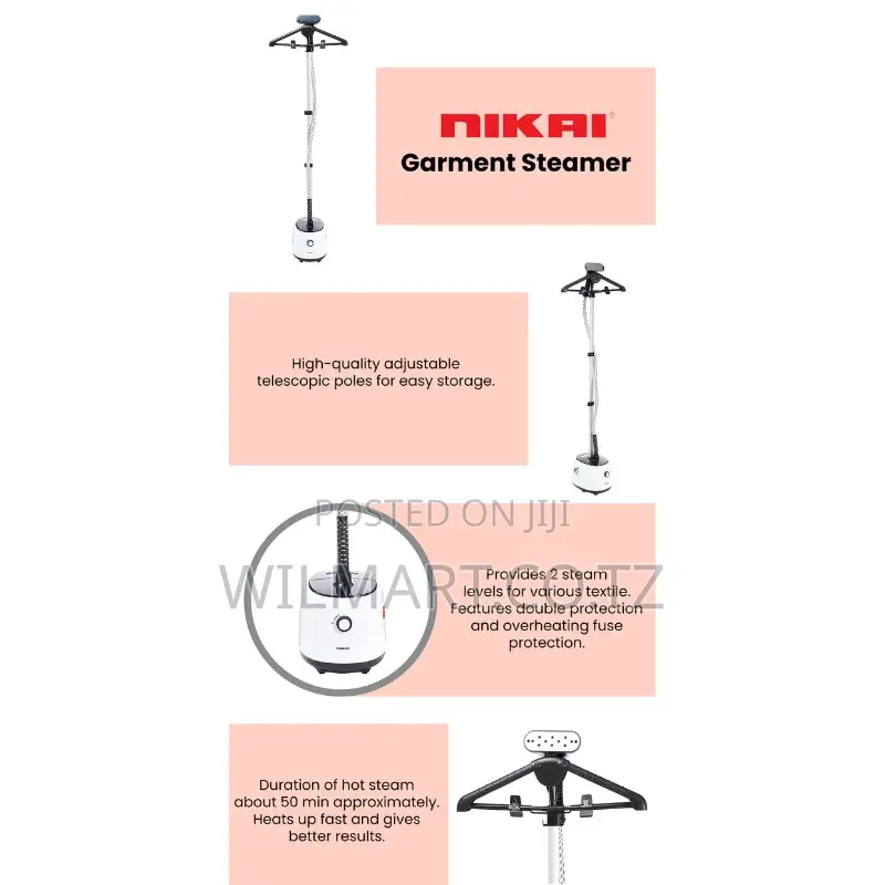 Nikai Garment Steamer 1.8l Tank Suit Hanger 1600w Ngs566a Overheat Fus