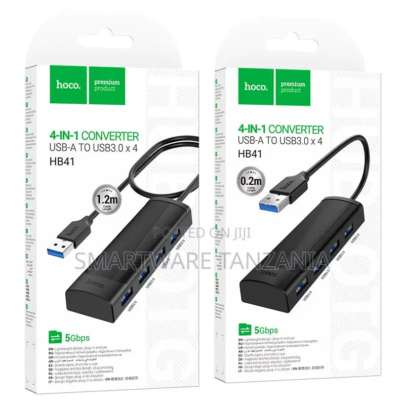 Hoco Hb41 4-in-1 Usb-a to Usb3.0 Hub 5gbps High-Speed Converter