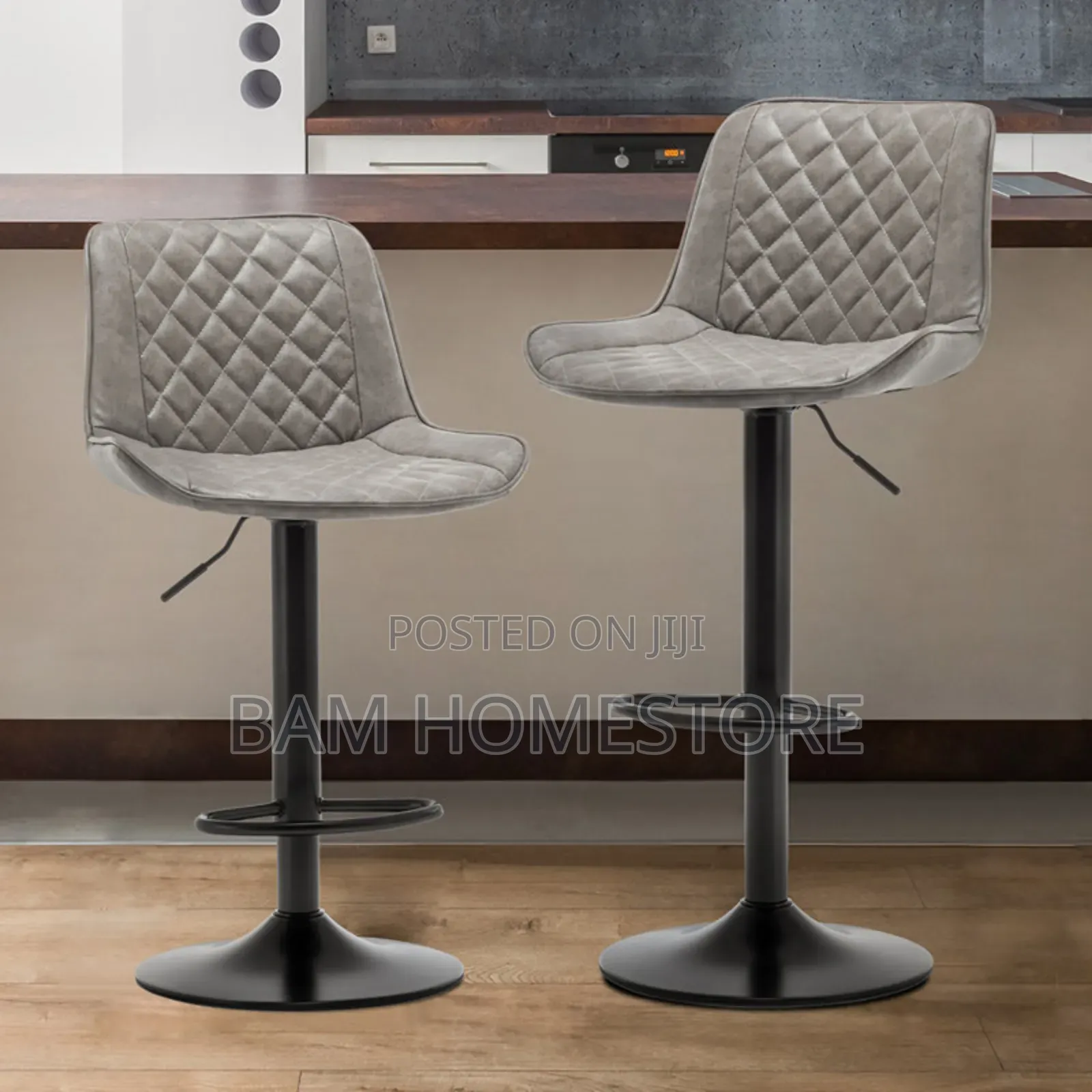 Modern Bar Stool – Adjustable Swivel Kitchen Counter Chair With Velvet