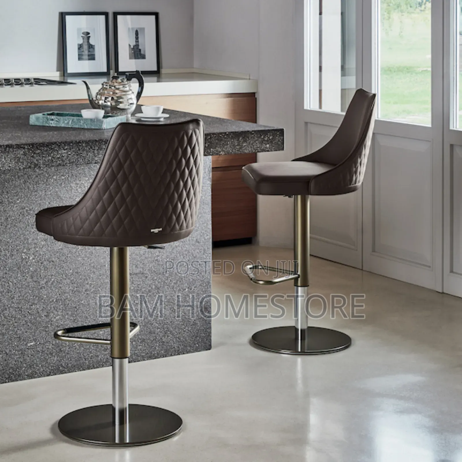 Modern Bar Stool – Adjustable Swivel Kitchen Counter Chair With Velvet