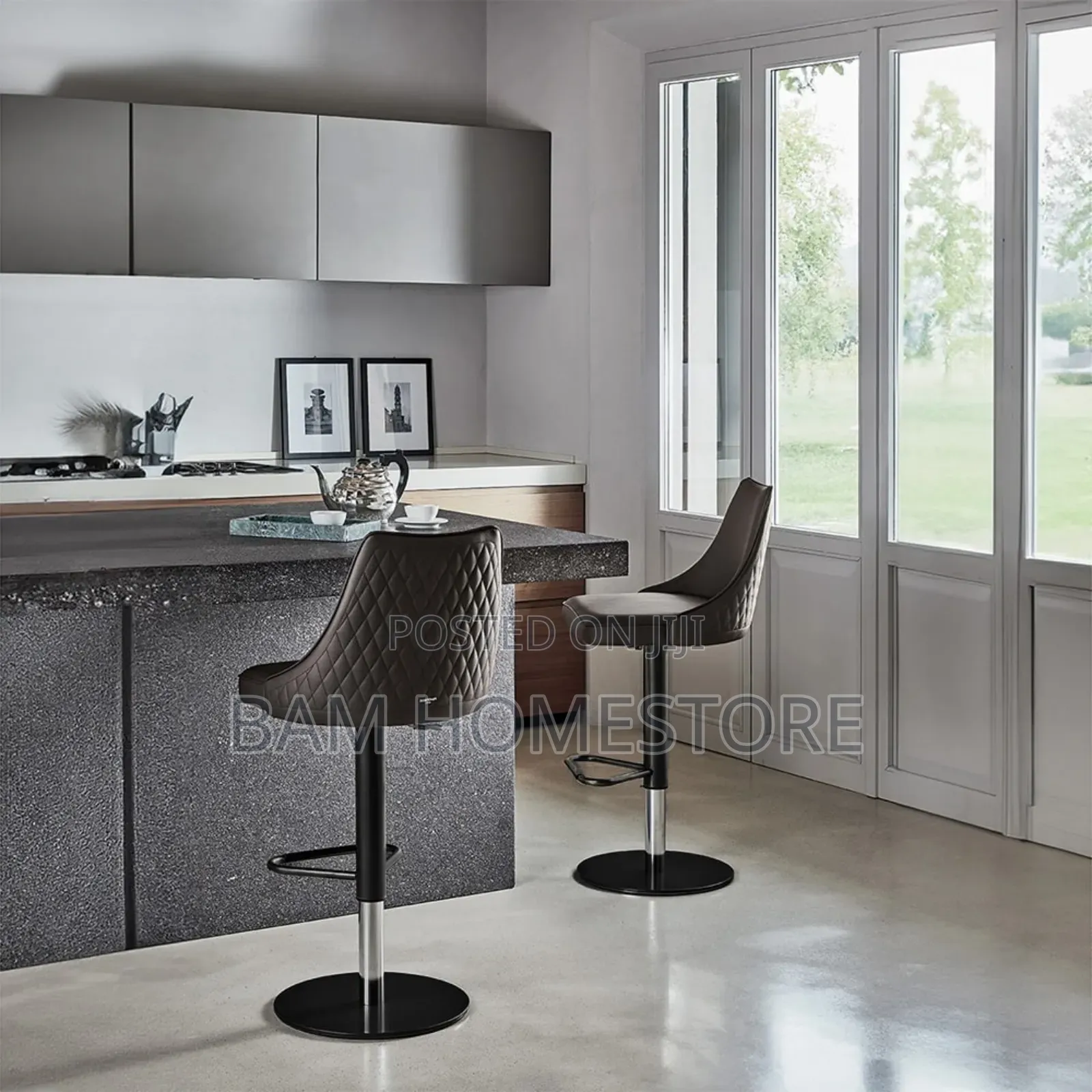 Modern Bar Stool – Adjustable Swivel Kitchen Counter Chair With Velvet