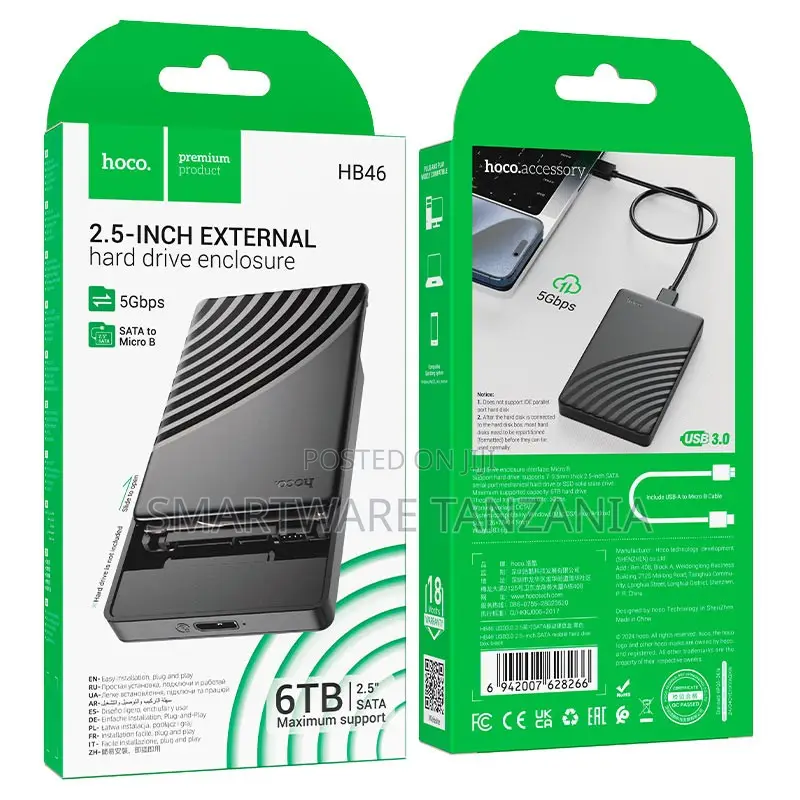Hoco Hb46 2.5 Inch External Hard Drive Enclosure Usb 3.0 Sata Case