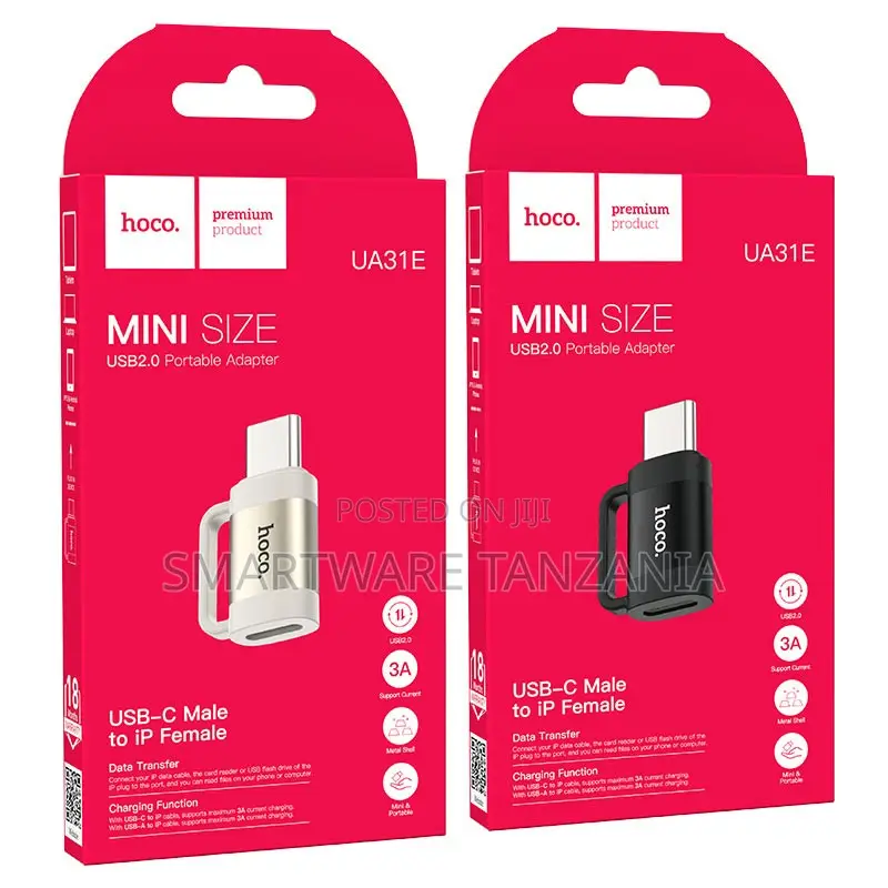 Hoco Ua31e Usb-C Male to Lightning Female Mini Adapter 3a Charge